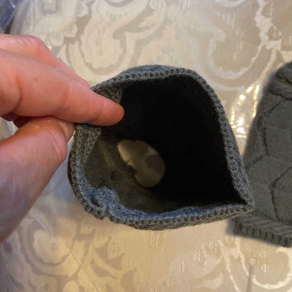 FREE Grey Leg Warmer Boot Cover shaped solid grey Double Layer Thick Button Sock - Picture 2 of 6